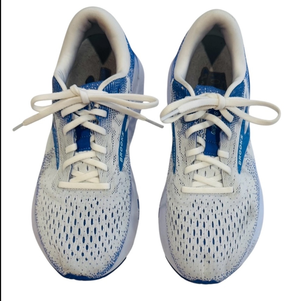 BROOKS Ghost 16  Athletic Running Shoes Sneakers White Blue 9.5